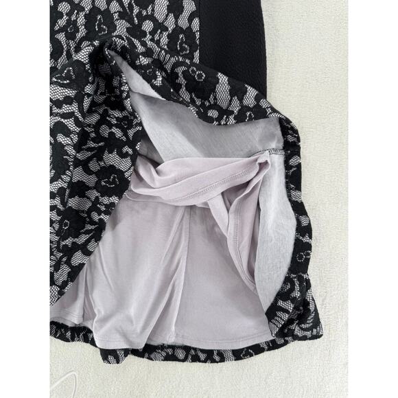 Maeve Anthropologie Black White Lace Dress Stretch Sleeveless Dark Coquette S - Picture 9 of 14